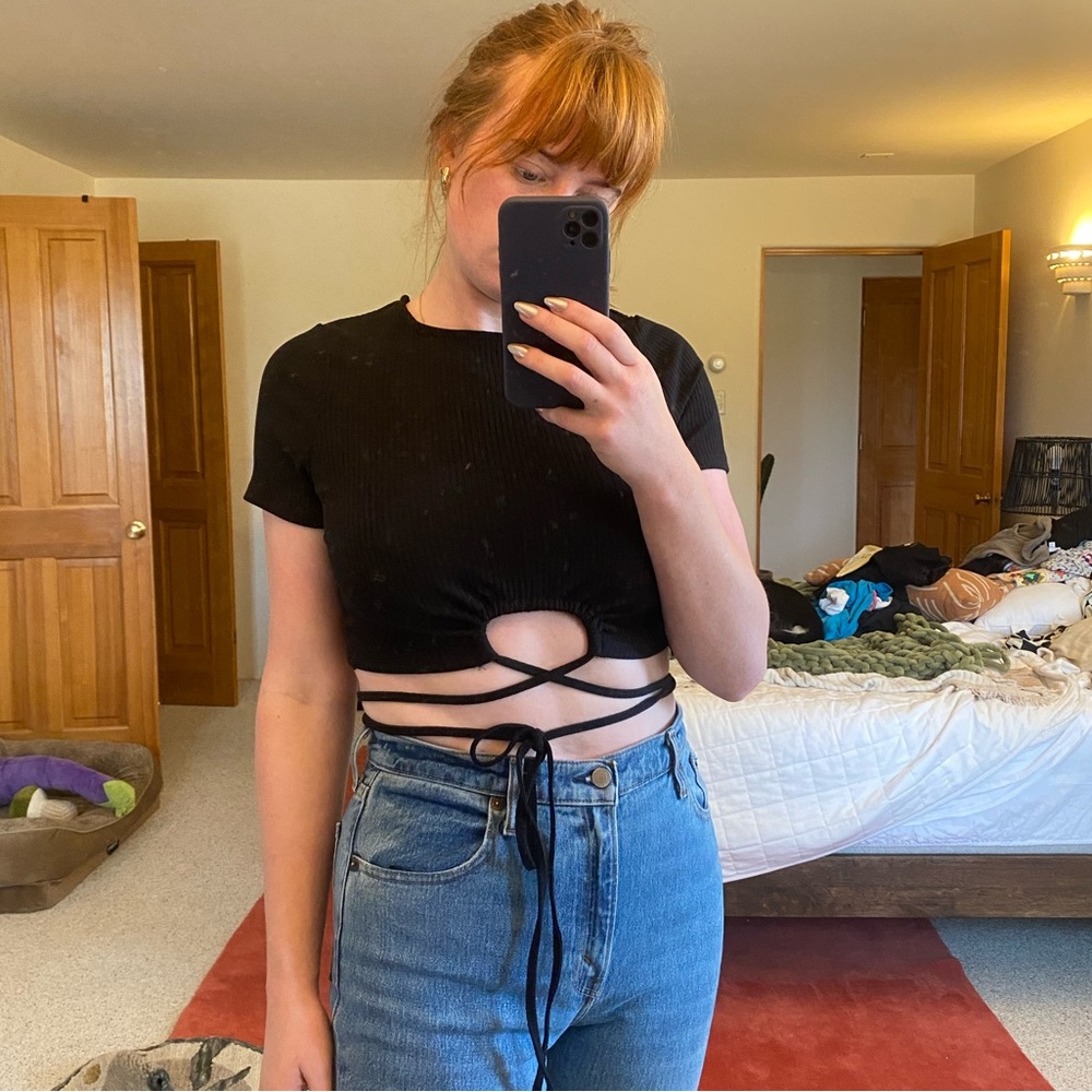 Future Collective black tie crop top